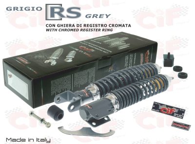 Kit Amortiguadores Delanteros y traseros gris RS para Vespa 125&#x2F;150&#x2F;200 PX PE 