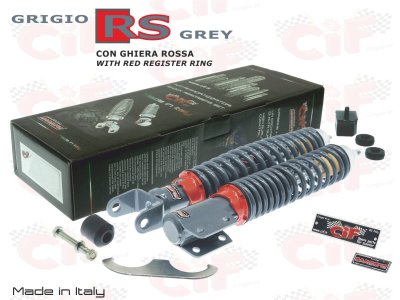 Kit Amortiguadores Delanteros y traseros gris RS para Vespa 125&#x2F;150&#x2F;200 PX PE 