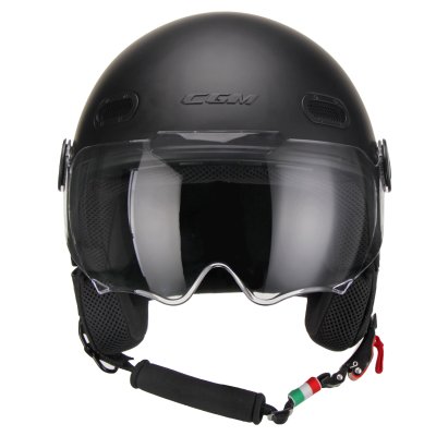 Casco 109A Globo mono negro mate moldeado 