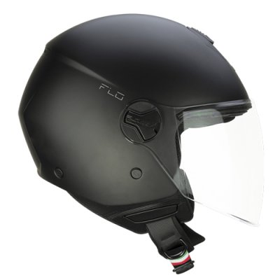 Casco 167A FLO MONO versione con visiera lunga di colore nero 