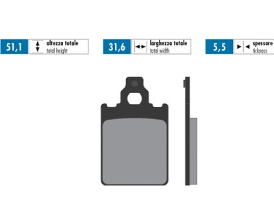 Coppia pastiglie freni Polini per Vespa 50&#x2F;125&#x2F;150 ET2-ET4-LX-Primavera-Sprint 