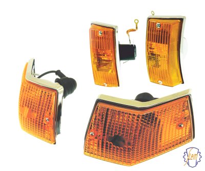 Original SIEM front and rear indicator kit with chrome edge for Vespa 125&#x2F;150&#x2F;200 PX-PE 