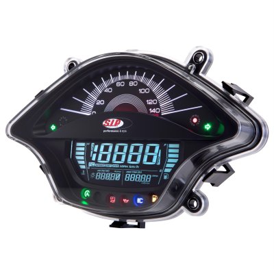 SIP speedometer and tachometer with black background for Vespa 50&#x2F;125&#x2F;150 Sprint-Primavera 