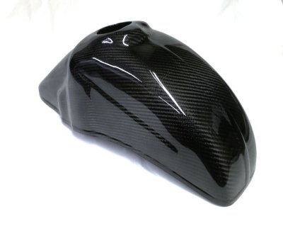 Front carbon fender for Vespa 50&#x2F;90&#x2F;125 Special-N-L-R-Primavera-ET3 with PK fork (shock absorber on the right) 