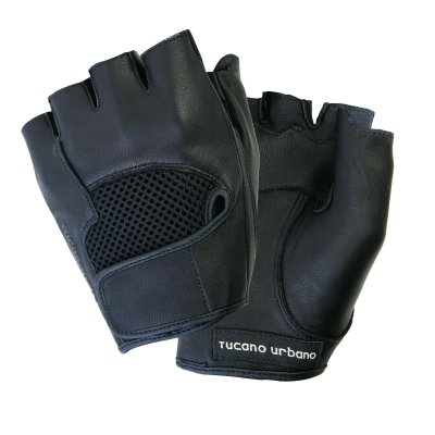 Summer glove &quot;slap&quot; half-finger, made of goat leather, mesh insert on the back 