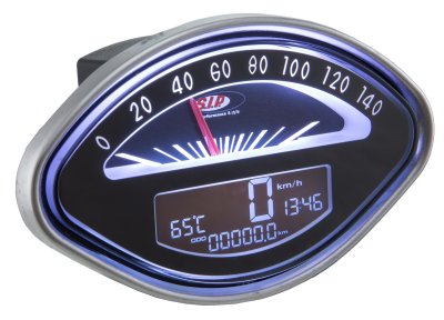 Odometer and tachometer Sip with black background for Vespa 125 GT&#x2F;150 GL&#x2F;SS&#x2F;VBA&#x2F;VBB&#x2F;Sprint&#x2F;160 GS 