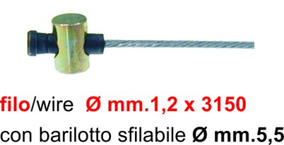 Cavo acceleratore con barilotto sfilabile per Ape 50 MP 