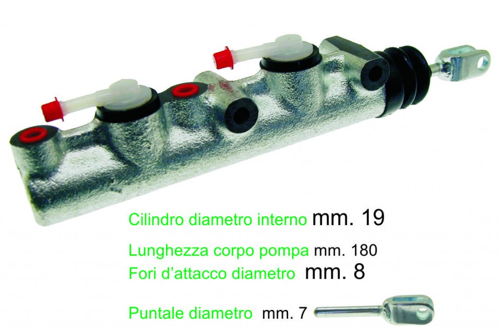 Pompa freno a doppia mandata completa per Ape 420 Poker (benzina e diesel) 