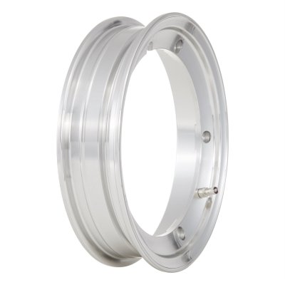 SIP tubeless aluminum rim in polished aluminum color 2.10&#x2F;10 for Vespa 50-125&#x2F;PV&#x2F;ET3&#x2F;PK&#x2F;S&#x2F;XL&#x2F;XL2&#x2F;125 GT-TS&#x2F;150 GL&#x2F;GS VS5T&#x2F;Sprint&#x2F;V&#x2F;T4&#x2F;Rally&#x2F;PX&#x2F;PE&#x2F;Lusso&#x2F;T5&#x2F;LML Star&#x2F;DLX&#x2F;Deluxe 2T&#x2F;4T 