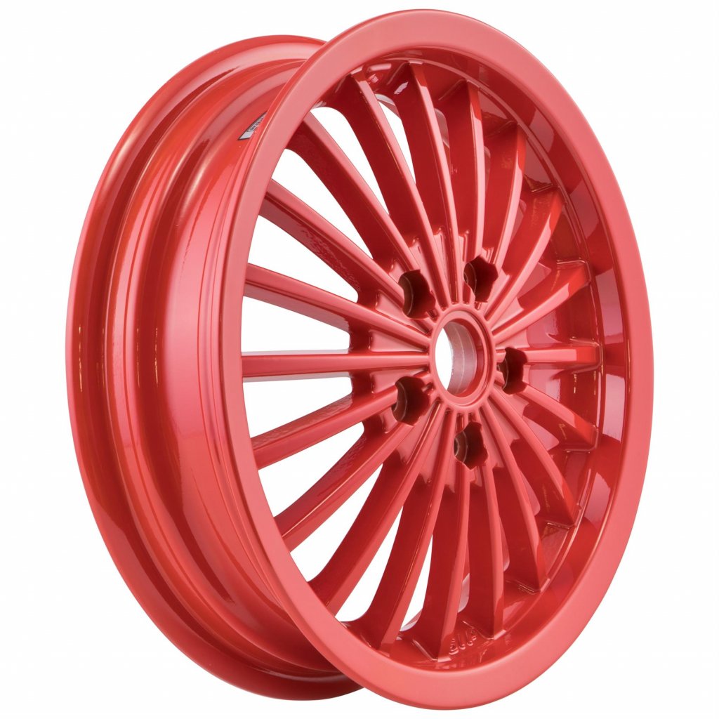 Front and rear wheel rim SIP in red aluminum for Vespa 125/200/300 GTS-GT-GTS Super 