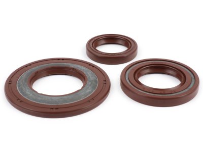 Oil seal kit for engines - BGM PRO, FKM (E10&#x2F;ethanol resistant) rubber, brown for Vespa 125&#x2F;150&#x2F;200 PX-TS-GTR-Sprint Veloce 