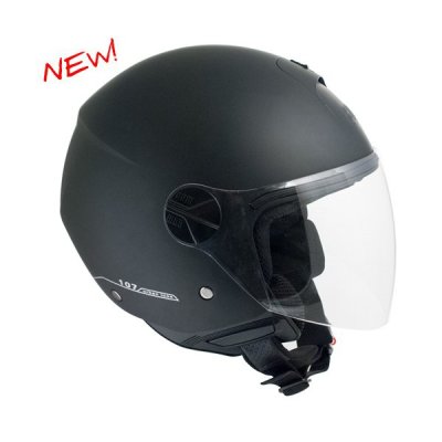 Casco jET 107A Florence negro gomado 