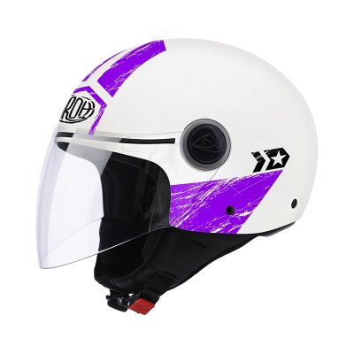 Casco jet Malibu Panzer blanco brillante 