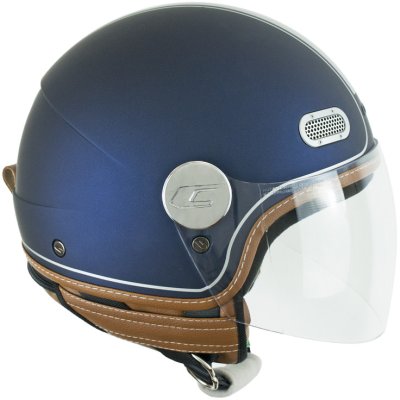 Casco CGM 109v Globo vintage blu argento satinato con visiera lunga 