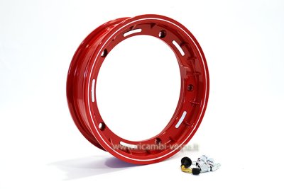 Tubeless Felge aus Aluminium in Rot für Vespa 125&#x2F;50&#x2F;200 PX-PE 