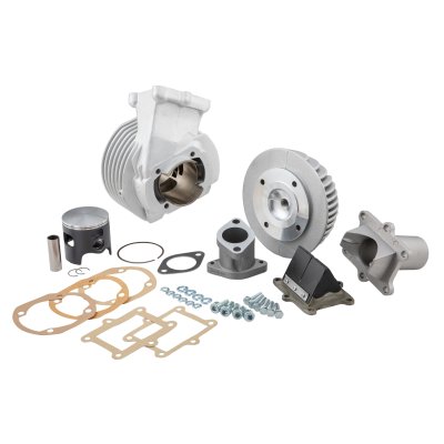 Gruppo termico completo Quattrini M1L 60 versione S + marmitta espansione dedicata M3 150 S in alluminio (144 cc) per Vespa 50 Special V5B3T&#x2F;90 V9A1T-125 Primavera ET3-PK 