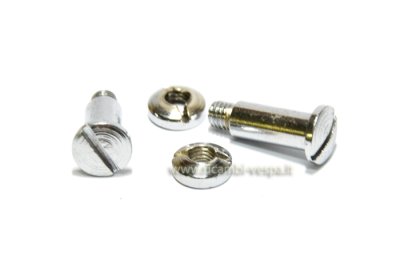 Pair of chrome brake and clutch lever screws for Vespa V98T - V1T - V11T&gt;15T - V30T&gt;33T - VU1T - APE: A1T-A11T&gt;15T - AB1T - AB2T. 