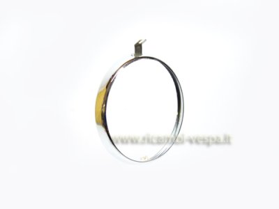 Chrome headlight rim marked SIEM for Vespa 125 VN2T 