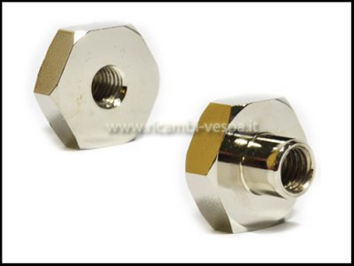 Nickel-plated wheel fastening nut for Vespa 125 V1T-V15T-V30-V33T 