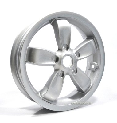 Rueda delantera Piaggio de color gris plata 2.50-11&quot; 5 radios para Vespa 50-125-150 Primavera 2&#x2F;4T 