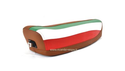 Kompletter Sattel in Braun mit italienischer Flagge 