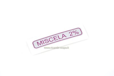 Adhesivo &quot;mezcla 2%&quot; para aplicar en el tanque para Vespa 50 PK XL 