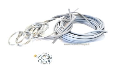 Kit completo trasmissione con filo freno posteriore ad occhiello, colore grigio 