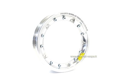 Tubeless split wheel in polished Aluminum 