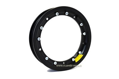 Cerchio ruota tubeless scomponibile in Alluminio verniciato di colore nero 