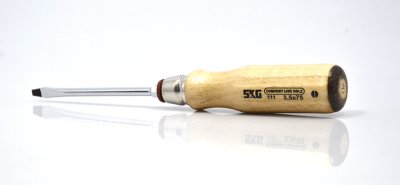 Premium version flathead screwdriver with wooden handle 