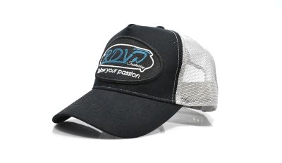 Gorra vintage trucker &quot;RDV Scootershop&quot; de color negro y gris 