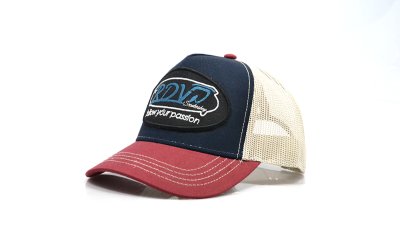 Gorra vintage trucker &quot;RDV Scootershop&quot; de color azul, rojo, crema 