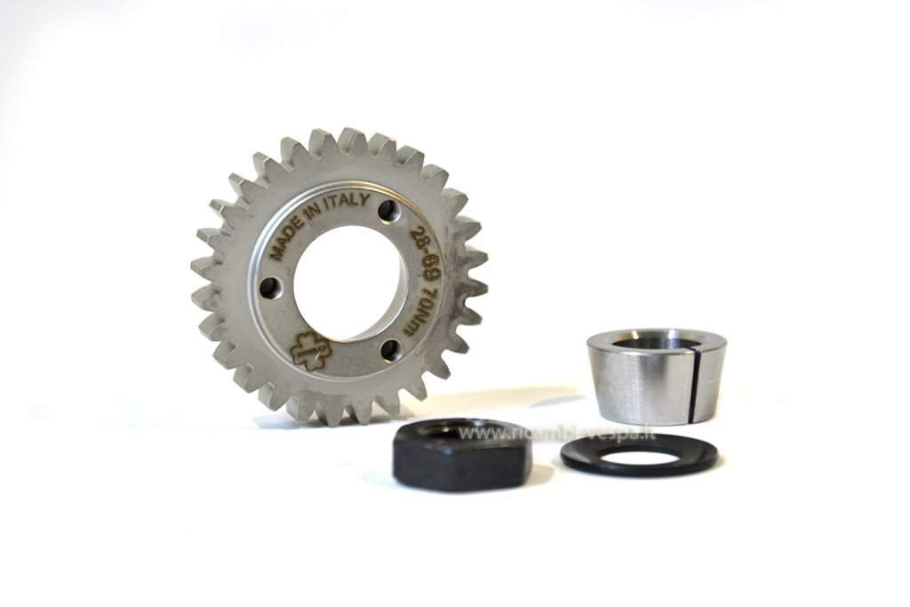 Bevel gear primary transmission pair z23 on crown z72 DD for Vespa 50 Special-N-L-R/90/125 Primavera ET3-PK-ETS 