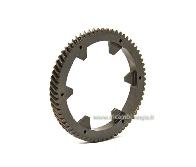 Helical tooth shock absorber gear 