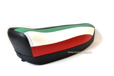 Kompletter Sattel in Schwarz mit ITALIENISCHER Flagge für Vespa 50&#x2F;90&#x2F;125 Special-Primavera-ET3 