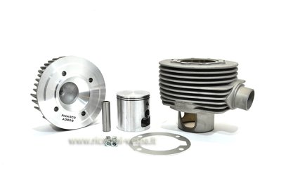 Kompletter Zylinderkit mit zwei Überströmern aus Gusseisen Pinasco (177cc) mit zentraler Zündkerze für Vespa 125&#x2F;150 VNB-GT-VBB-VBA-GL-Sprint 