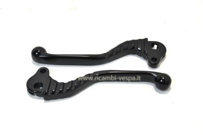 Schwarzes Sport-Brems- und Kupplungshebelpaar Vespa 50&#x2F;90&#x2F;125 Primavera ET3-PX-PE-Sprint-GL-SS-GT 