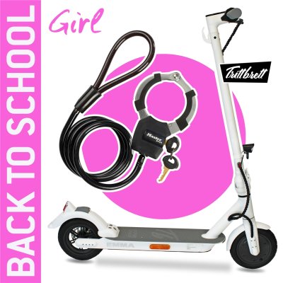 Monopattino elettrico E-Scooter &quot;BACK TO SCHOOL&quot; Bundle TRITTBRETT EMMA City 