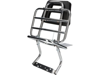 Luggage rack with backrest, chrome for Vespa 125&#x2F;150&#x2F;200 PX-Arcobaleno 