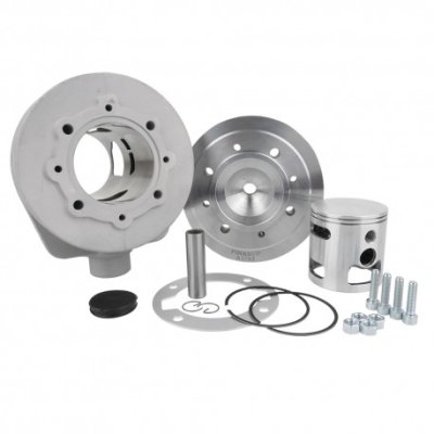 Kompletter Zylinderkit mit zwei Überströmern aus Aluminium Pinasco Magni Cours S2S (177cc) 8 Stehbolzen, zentrale Zündkerze für Vespa 125 VNB&#x2F;Super&#x2F;GT&#x2F;GTR-150 VBA1T&#x2F;VBB&#x2F;GL&#x2F;Super&#x2F;Sprint 