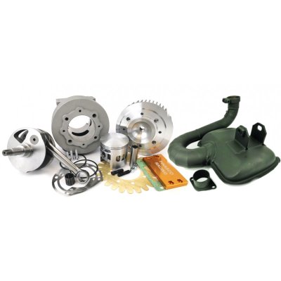 Kit gruppo termico, albero motore, marmitta (206cc) in alluminio per Vespa PX-TS-GTR 