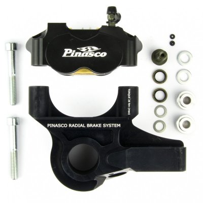 Front Brake System C-Radial Caliper 4P Black-Black for Vespa PX125-200 E `98&#x2F;MY&#x2F;`11 