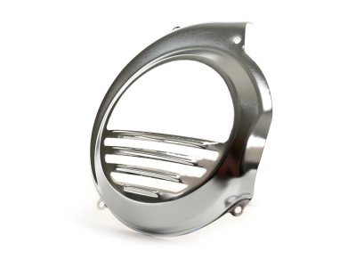 Chrome fan cover for Vespa 80&#x2F;125&#x2F;150&#x2F;200 PX-PE without electric start 