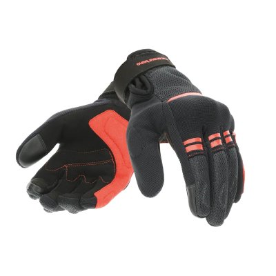 CE summer glove &quot;LADY PENNA&quot; black and red, synthetic suede palm 