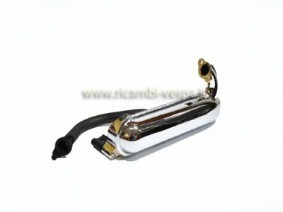 Complete chrome bullet exhaust for Vespa 125 Primavera ET3 