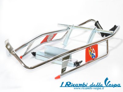 Chromed Cuppini Perimeter with Red Motif for Vespa 50&#x2F;90&#x2F;125 Primavera ET3 