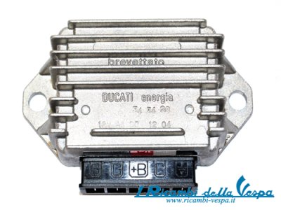 Spannungsregler DUCATI 12V&#x2F;16A - AC&#x2F;DC (Schwarze Klemmleiste) für Vespa 125&#x2F;150&#x2F;200 PX-PE Arcobaleno 