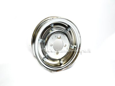 Rueda completa cromada Hecha en Italia para Vespa 98&#x2F;​125 V1-15&#x2F;​V30-33&#x2F;​VU&#x2F;​VM&#x2F;​VN&#x2F;​VNA&#x2F;​Hoffmann&#x2F;​VNB&#x2F;​ACMA&#x2F;​150 VL&#x2F;​VB&#x2F;​VBA&#x2F;​VBB 