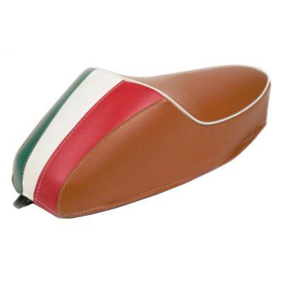 Brown complete saddle with tricolor for Vespa 50 V5A1T N&#x2F;L&#x2F;R-Special V5A2 