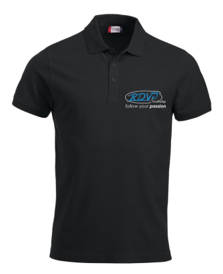 Black polo &quot;RDV SCOOTERSHOP&quot; 